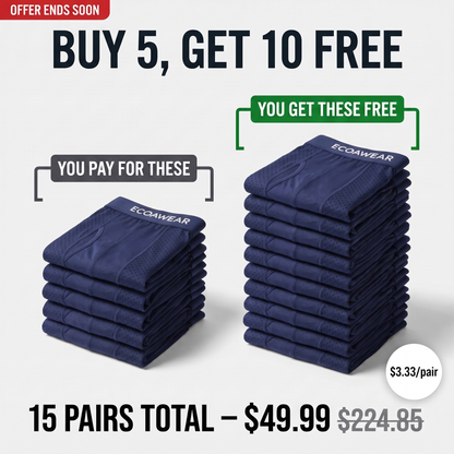 ECOAWEAR® Bamboo Boxers 5-Pack | Get 10 extra pairs FREE