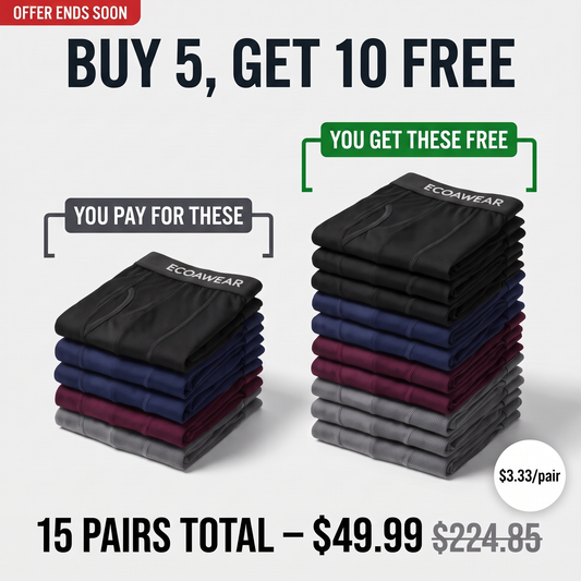 ECOAWEAR® Bamboo Boxers 5-Pack | Get 10 extra pairs FREE