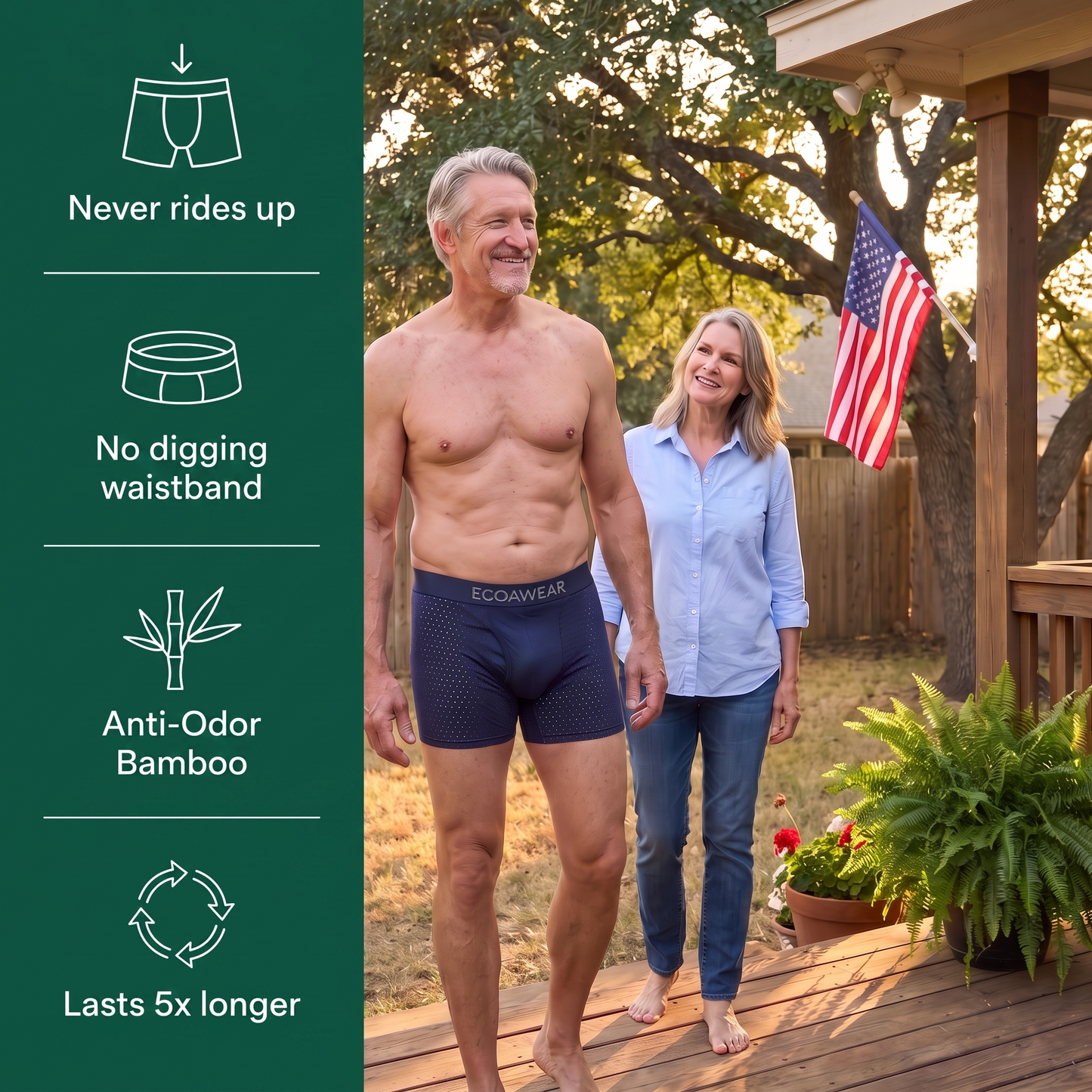 ECOAWEAR® Bamboo Boxers 2-Pack | Get 3 extra pairs FREE